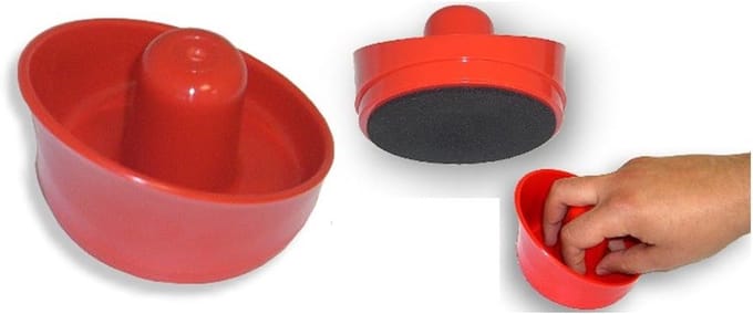 Airhockey Pusher - Toets Bal - Spel Verbeteren - Ergonomisch Ontwerp - 95 mm Diameter - Rood