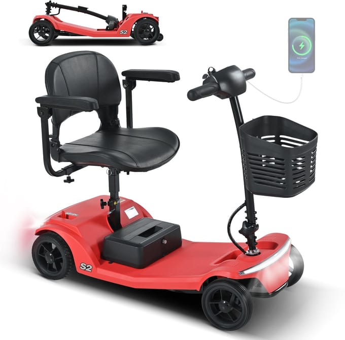 Scootmobiel SWEETRICH S2 12Ah 250W Rood