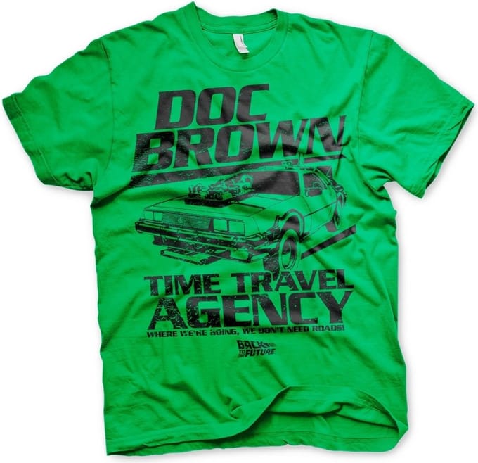 Back to the Future Doc Brown Time Travel Agency T-shirt Groen