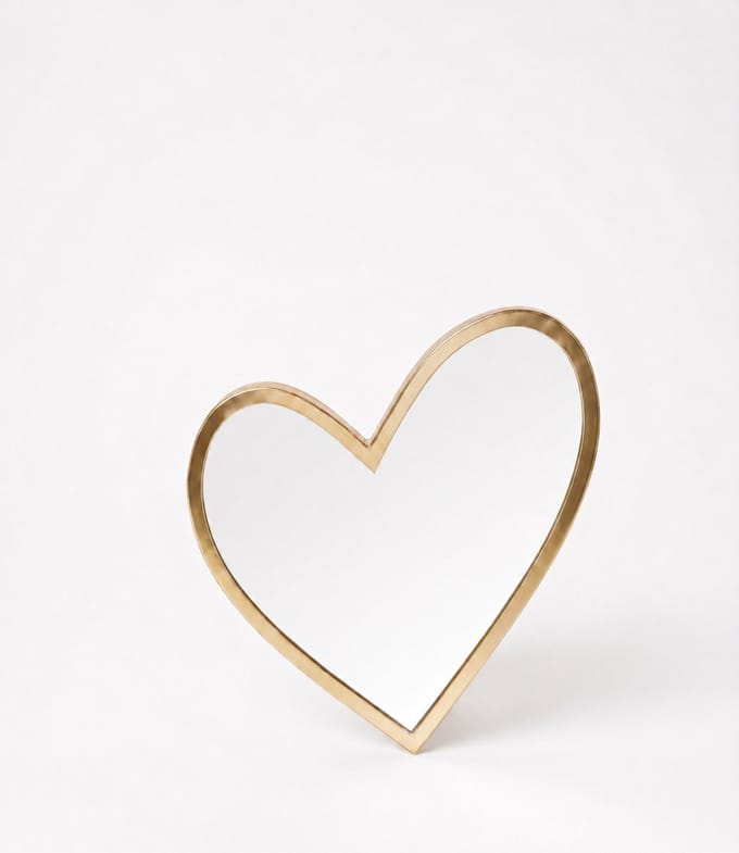 vtwonen - Wandspiegel - Metaal - Goud - Hartvorm - 30 cm