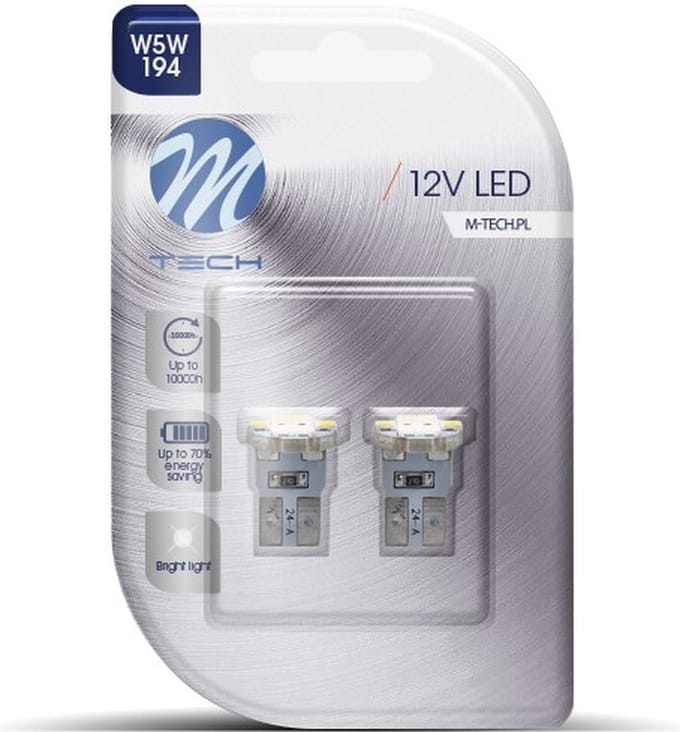 M-Tech LED W5W 12V - Basic 6x Led diode - Wit - Set
