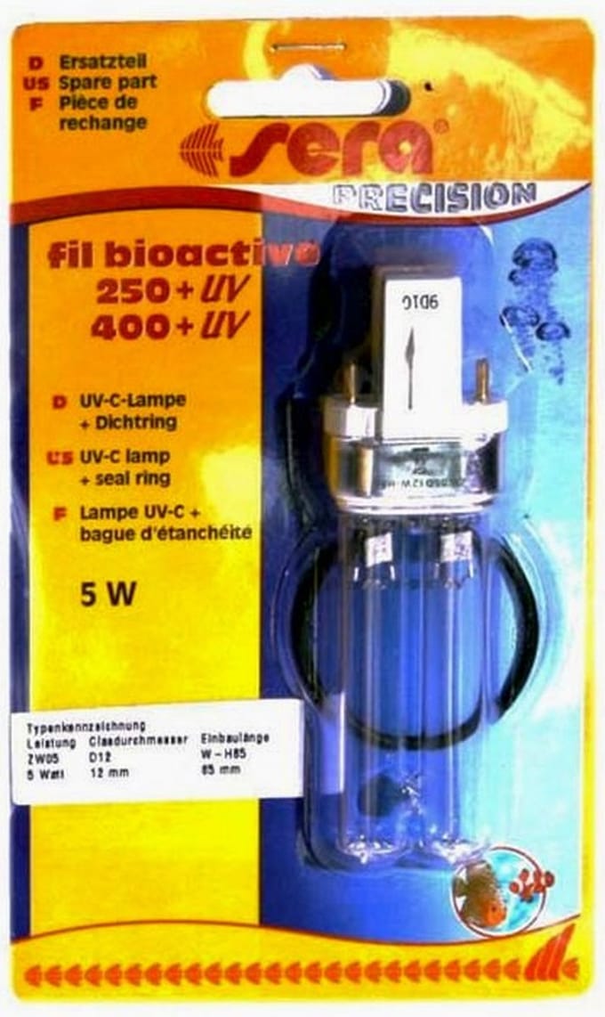Sera uv-c-lamp 5 w voor 250 + uv, 400 + uv | UVC vervanginslampen