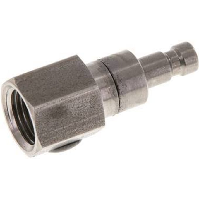 RVS DN 2.7 (Micro) Luchtkoppeling Insteeknippel G 1/8 inch Binnendraad Double Shut-Off - CLP2-F-S-SV-018