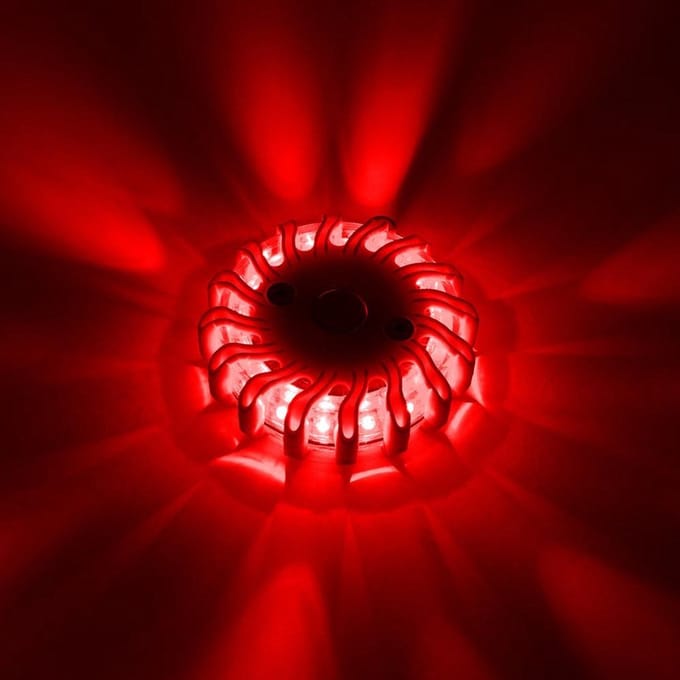 LED's Light veiligheidslamp SAFETY rood √ò110 CR123