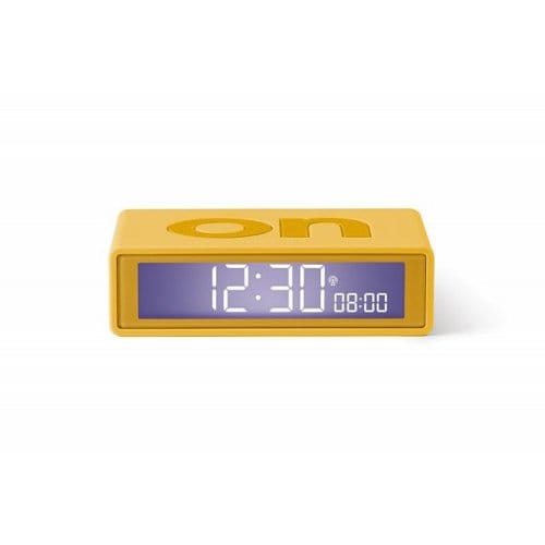 Lexon Flip Mini 8cmx2,3cmx4,9cm LR158 ON OFF Oplaadbare Wekker - Geel