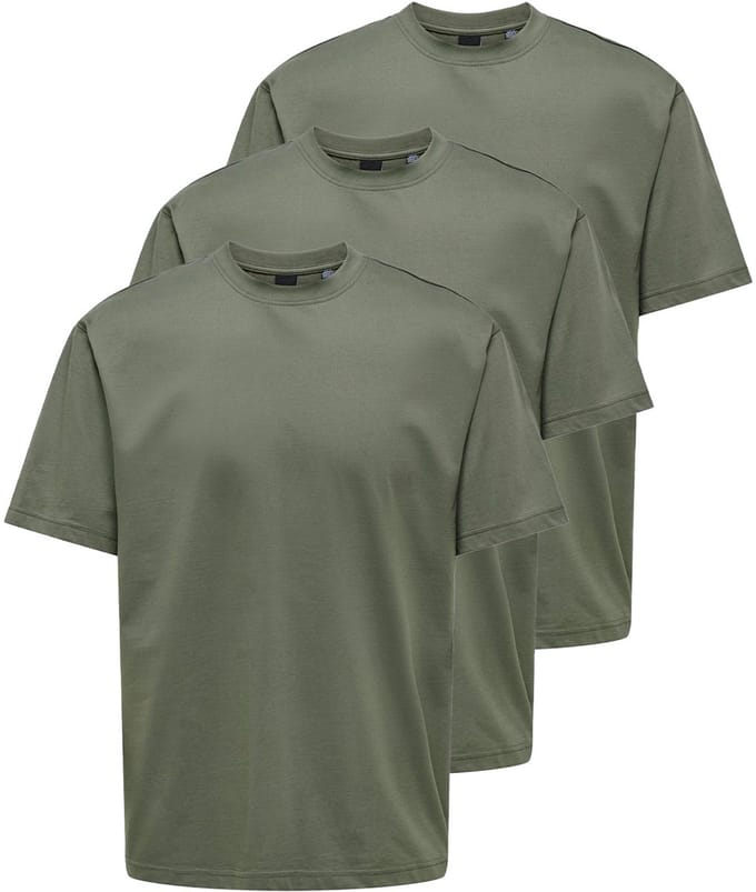 Only & Sons Heren t-shirt 3 pack Onsfred