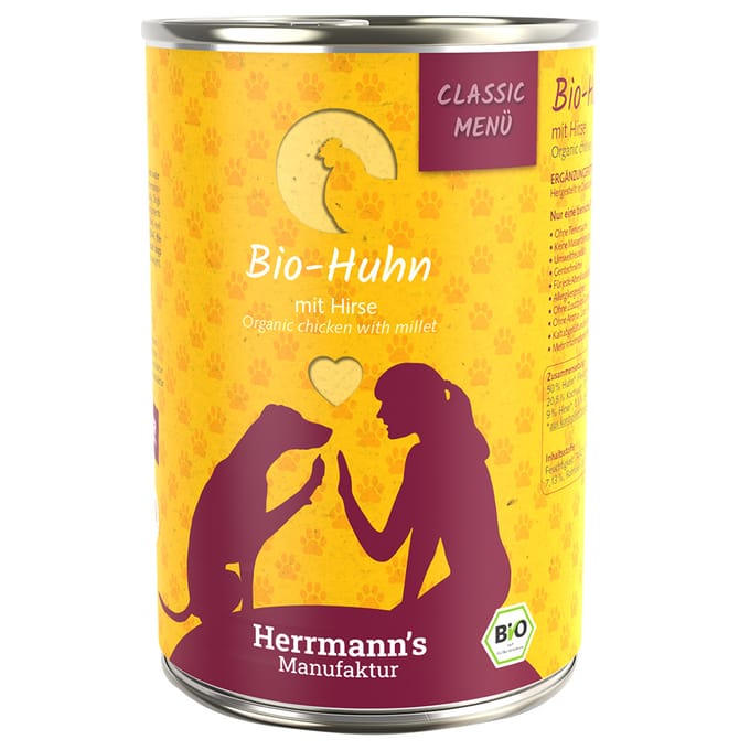 Herrmann's Menu Classic 6 x 400 g - Bio-Kip met Bio-Gierst