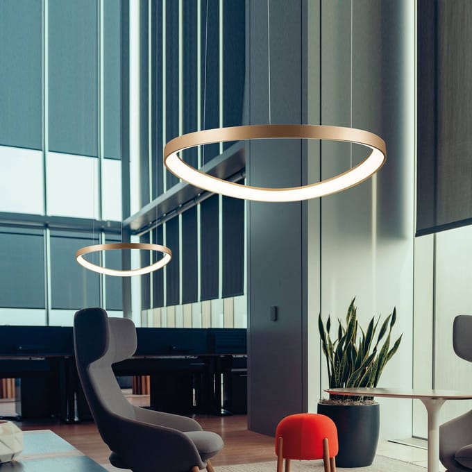 Viokef LED hanglamp Loop, goud, Ø 80 cm
