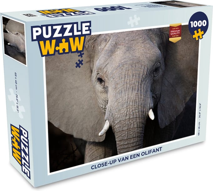 Puzzel Close-up van een olifant - Legpuzzel - Puzzel 1000 stukjes volwassenen