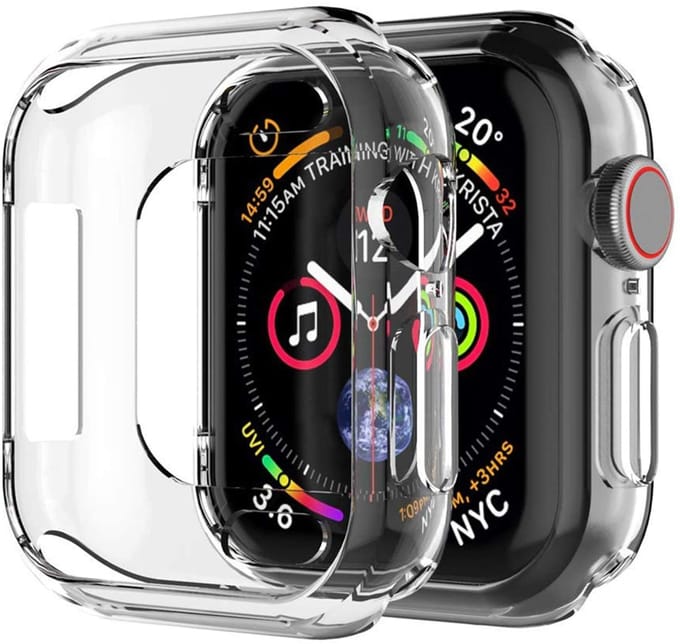 Hoesje Full Cover - Geschikt voor Apple Watch 4 / 5 / 6 / SE - 40 mm - Screen protector - Case/Cover - Transparant