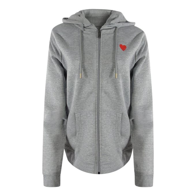 Love Moschino Dames/Dames Hart Katoen Full Zip Hoodie (Grijs/Rood)