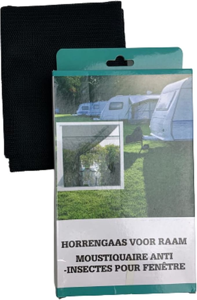 Horrengaas voor raam - Zwart - Polyester - 150 x 130 cm