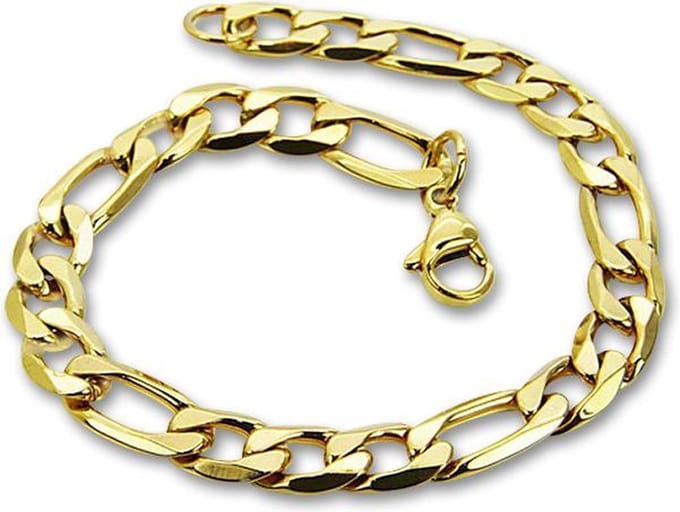 Montebello Armband Chiloe Goldy - 316L Staal - Figaro - 7.5mm - 21cm