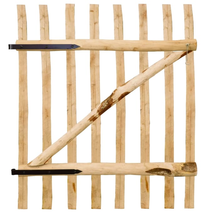 Portail de clôture à un vantail Bois de noisetier 100 x 120 cm