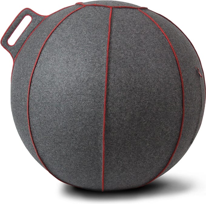 VLUV BOL VELT zitbal 70-75cm - Grey-Melange/Red