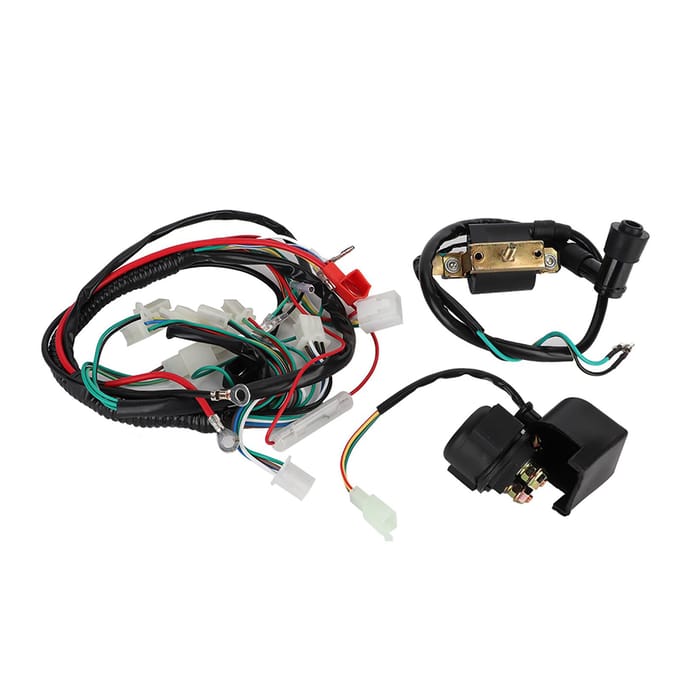 Kabelboom Solenoïde Spoel Gelijkrichter CDI Kit Past voor 50cc 70cc 110cc 125cc ATV Quad Bike black