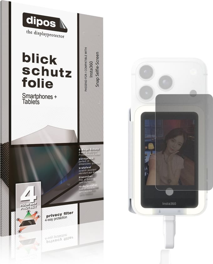 dipos – Matte Privacy Screenprotector geschikt voor Insta360 Snap Selfie-Screen | Anti-Spy Beschermfolie