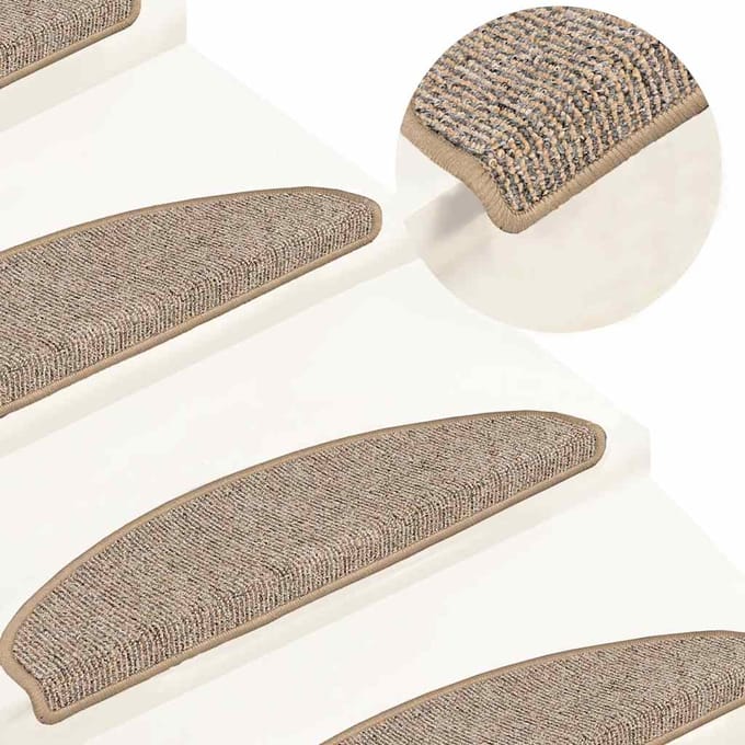 vidaXL - Trapmatten - 15 - st - 65x21x4 - cm - Bruin - Halfrond - Groot
