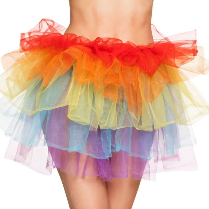 Boland - Tutu Rainbow deluxe - Volwassenen - Fee - 80's & 90's - Pride - Progress - Regenboog - Unicorn