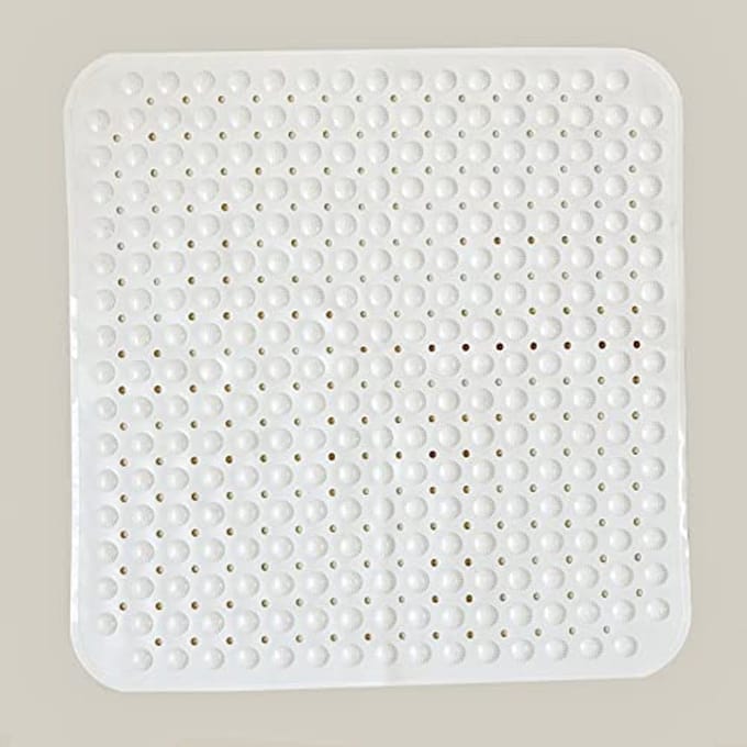 Extra grote vierkante antislip douchemat 80x80cm met voetmassage