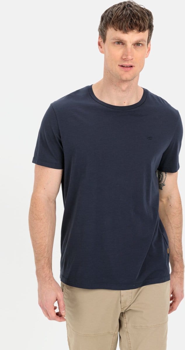 camel active Basic T-shirt van duurzame organic cotton - Maat menswear-S - Donkerblauw