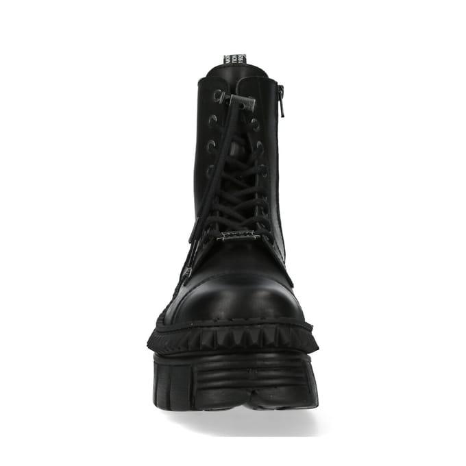 New Rock zwarte leren laarzen-WALL083CCT-S6