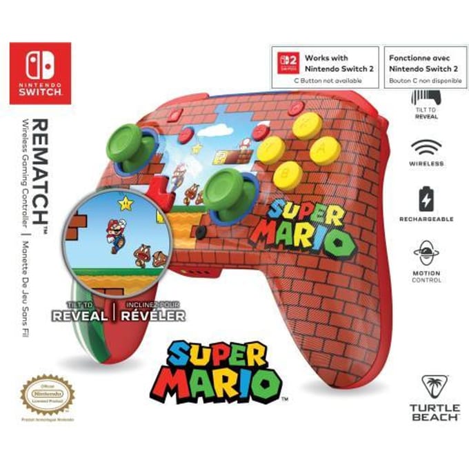 Turtle Beach Rematch Advanced - Bedrade/Draadloze Controller - Nintendo Switch/Nintendo Switch 2 - Super Mario