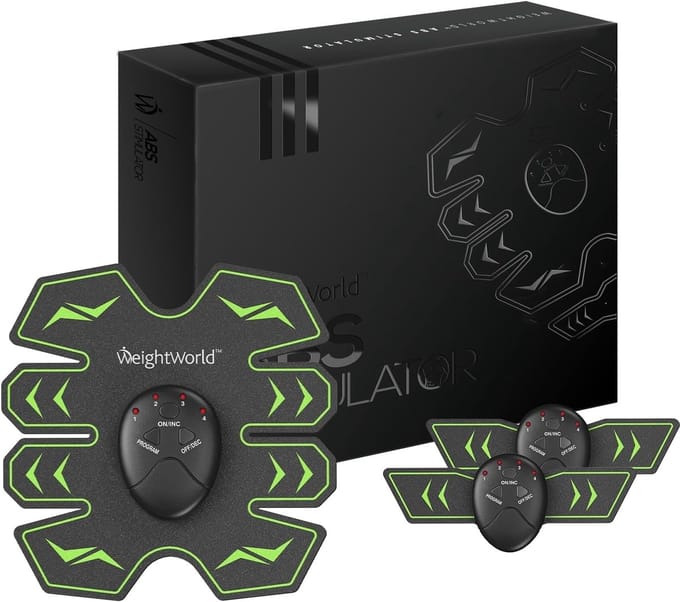 Buikspiertrainer Set - EMS Trainer - Thuis Trainen - 8 Gel Pads - USB Oplaadbaar - Zwart