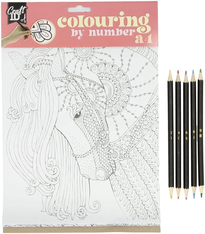Creative Craft Group Color by Number with 5 colored pencils