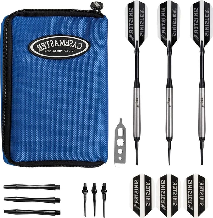 Dart Set - Soft Tip Darts - Precisie Spel - 95% Tungsten Barrel - 16 Gram - Blauw