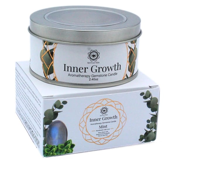 Green Tree - Edelsteen - Geurkaars - Gemstone Candle - Inner Growth - Maansteen - Mint - 70g
