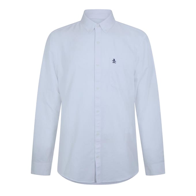 Original Penguin Heren Oxford overhemd met lange mouwen en knoopsluiting (Wit)