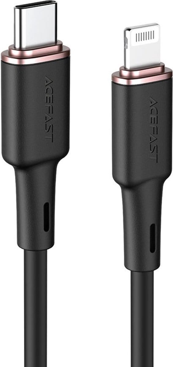 Data- en Oplaadkabel USB-C - Lightning Acefast C2-01, 30W, 1.2m, Zwart