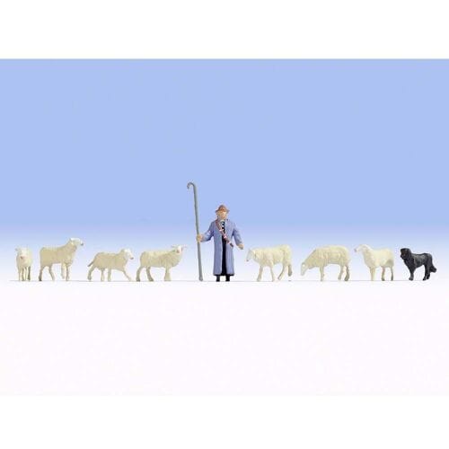 NOCH 15748 H0 Schapen en herder figuren Geverfd, Staand