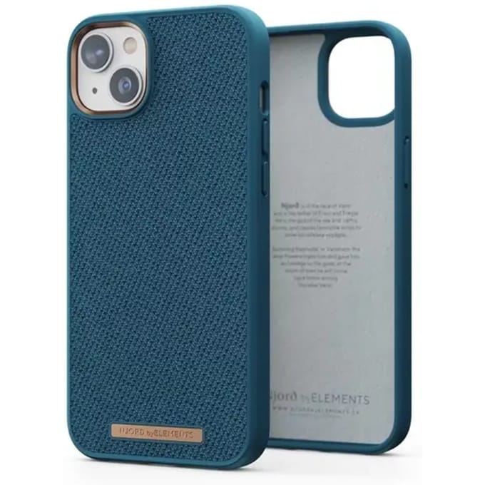 Njord Collections Hoesje geschikt voor iPhone 14 Plus - Fabric Tonal - Deep Sea