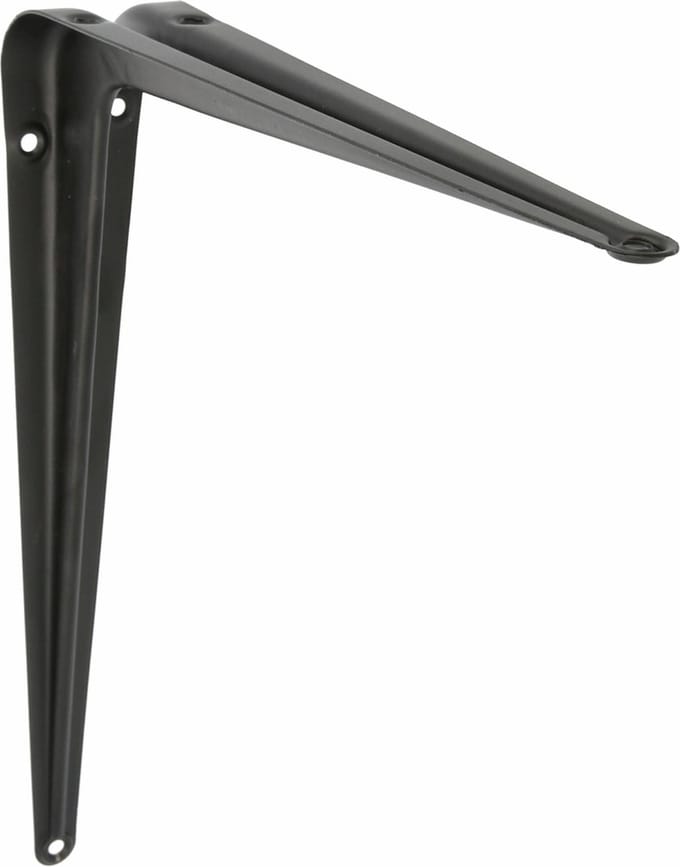 AMIG Plankdrager/planksteun van metaal - gelakt zwart - H450 x B400 mm