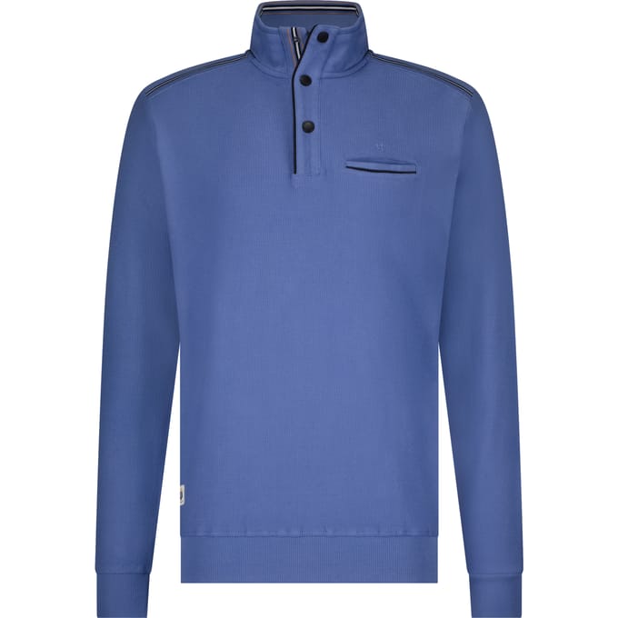 Fellows United Pullover Half Zip Jacquard Mid  Blue  5XL