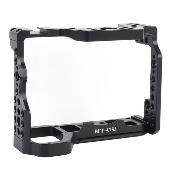 Camera Kooi voor A7S3 Aluminiumlegering Video Rig Uitbreidingsframe met Koude Schoen Mount 14 38 Inch black