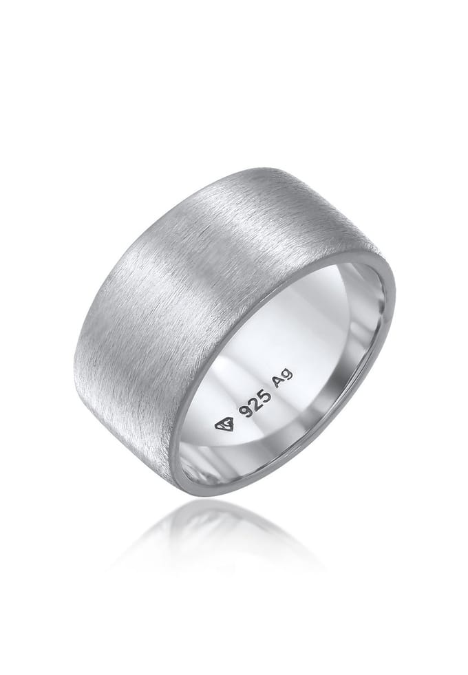 Elli - Ring - Dames Band Breed Mat Geborsteld Basis in 925 Sterling Zilver - Dames