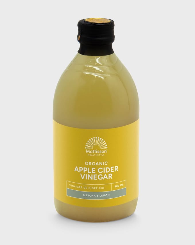 Mattisson - Biologische Apple Cider Vinegar (appelazijn) - Matcha & citroen - 500 ml