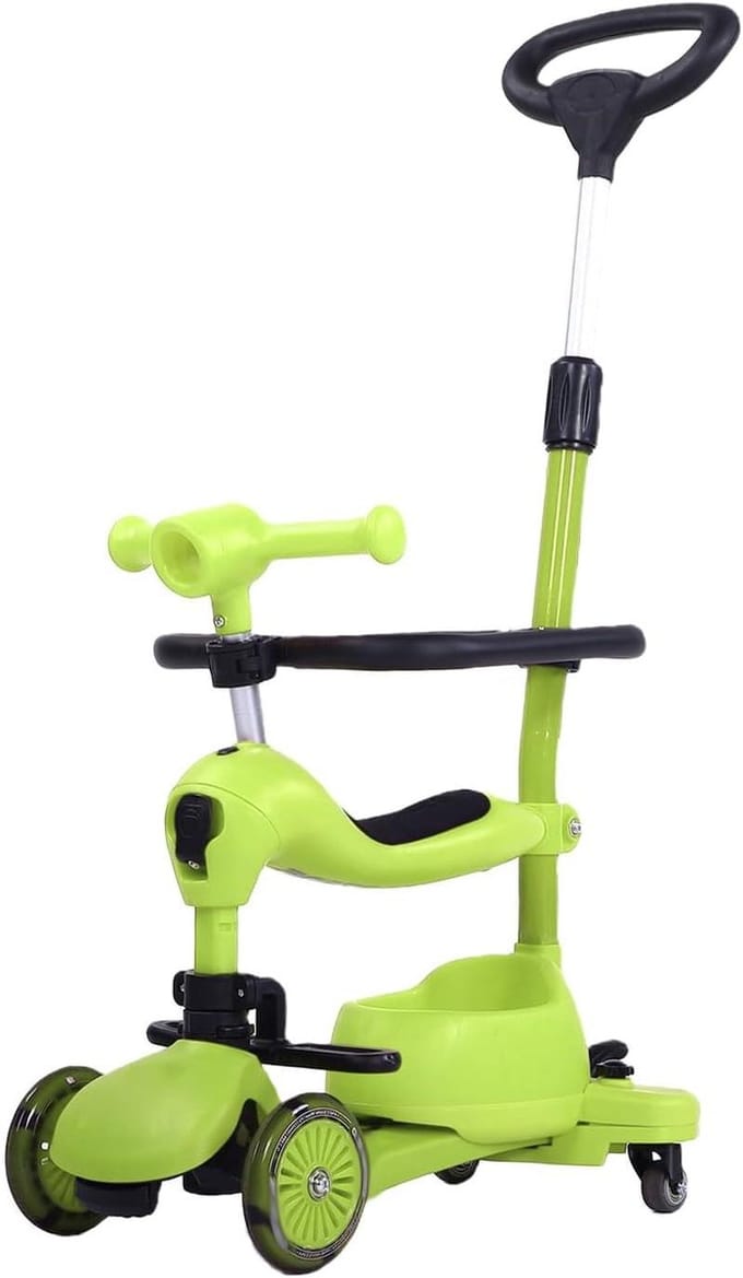 Peuter Driewieler - Kinderfiets Loopfiets - Buiten Spelen - 3-in-1 Modulair - 58 cm Lengte - Groen