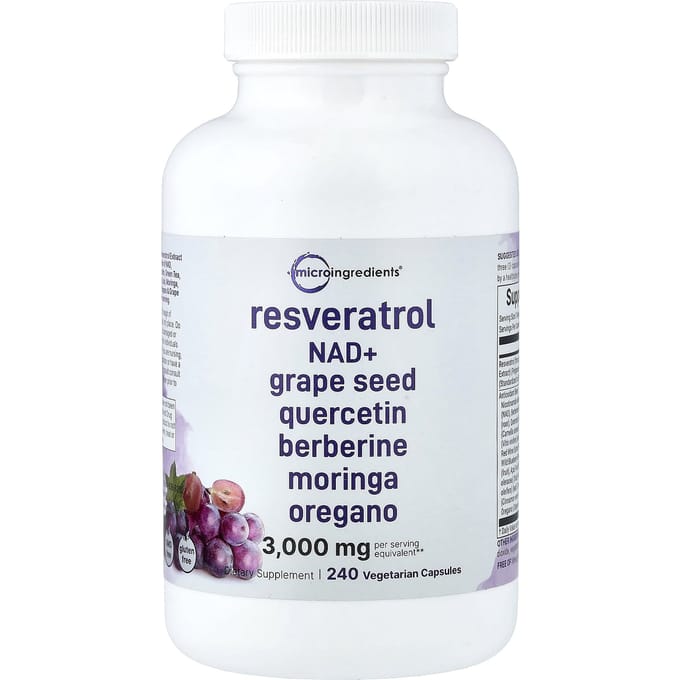 Micro Ingredients, Resvératrol, 240 Capsules Végétales