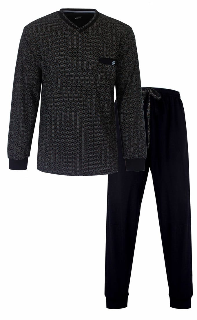 Paul Hopkins Heren Pyjama - Geprint Dessin - Donker Navy - Maat S