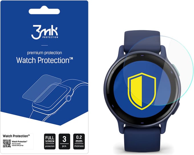 3MK Arc Beschermfolie voor Garmin Vivoactive 5, Set van 3 stuks, Plastic