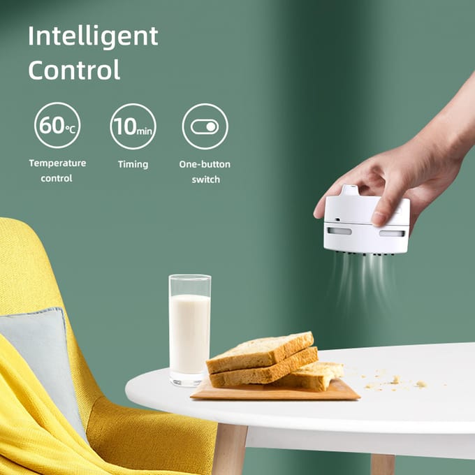 Mini-bureaustofzuiger met USB-ventilator, draagbare, snoerloze tafelstofzuiger, oplaadbare batterij USB power supply