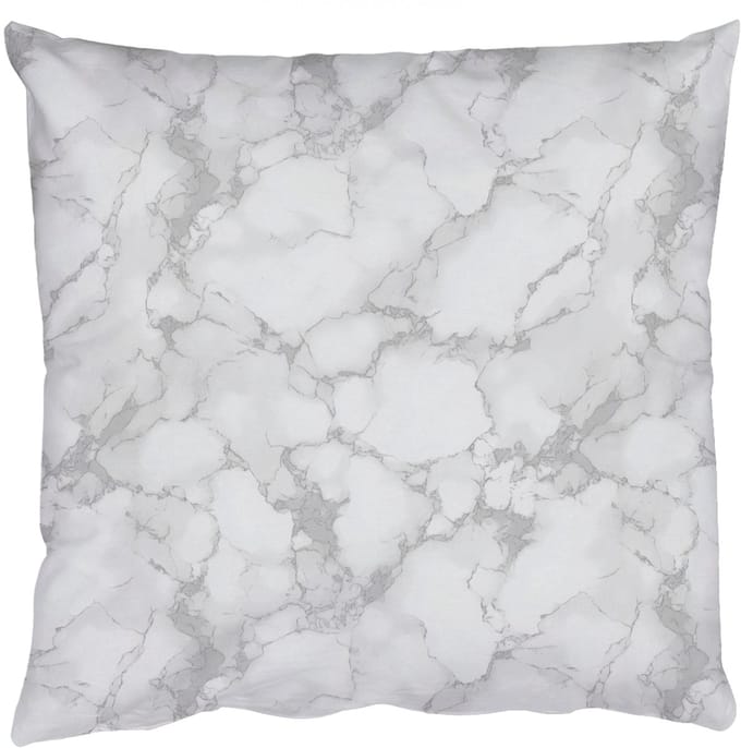 Sierkussens - Kussentjes Woonkamer - 50x50 cm - Wit - Marmer - Grijs