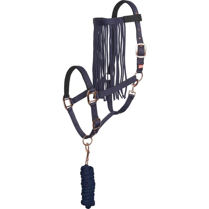 Imperial Riding - Set Van Halster, Touw En Vliegenfrontriem - Navy - Maat Full