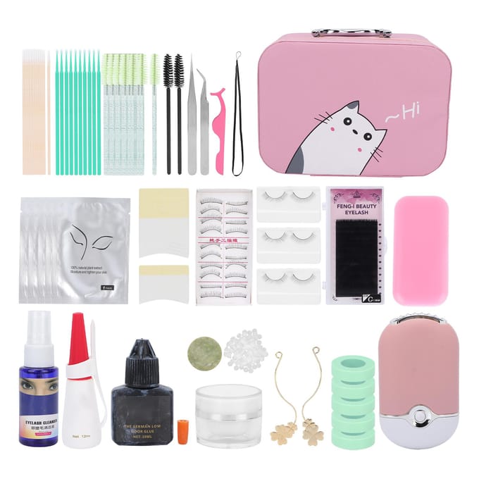 Kit d'Exercice Pratique pour Extension de Cils par Greffage Kit d'Outils pour Greffage de Cils pour Débutants white