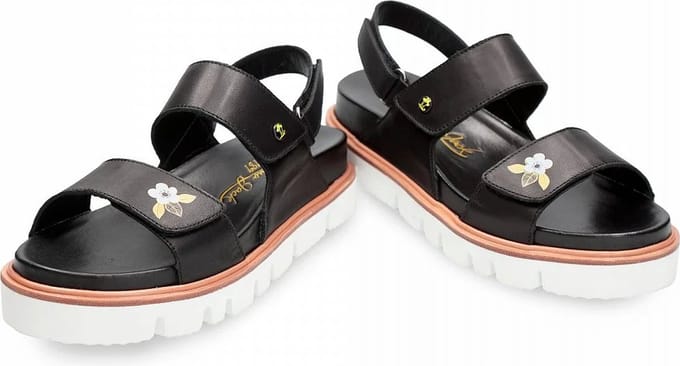 Panama Jack - Sandaal Moka Blossom B1- Zwart -  maat 38