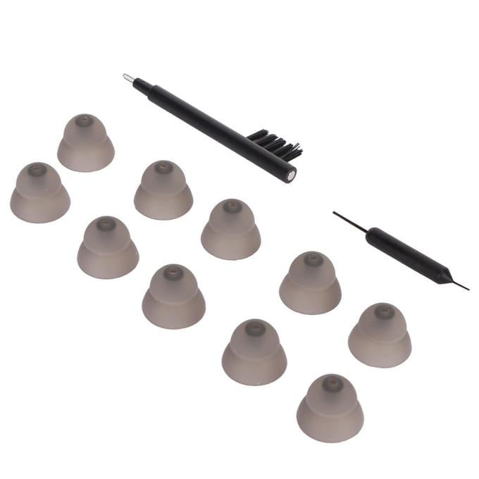 10 stuks Gehoorapparaat Vervangende Koepels Dubbele Lagen Geluidsversterker Oordopje Tip voor Resound Zwart L Large Size 12mm gray